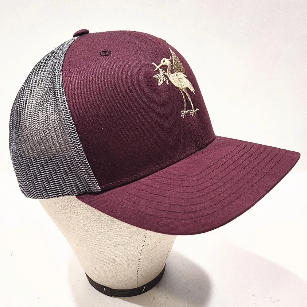 Liverpool FC Liver Bird Trucker Hat Burgundy Mesh Snapback Soccer Football Cap